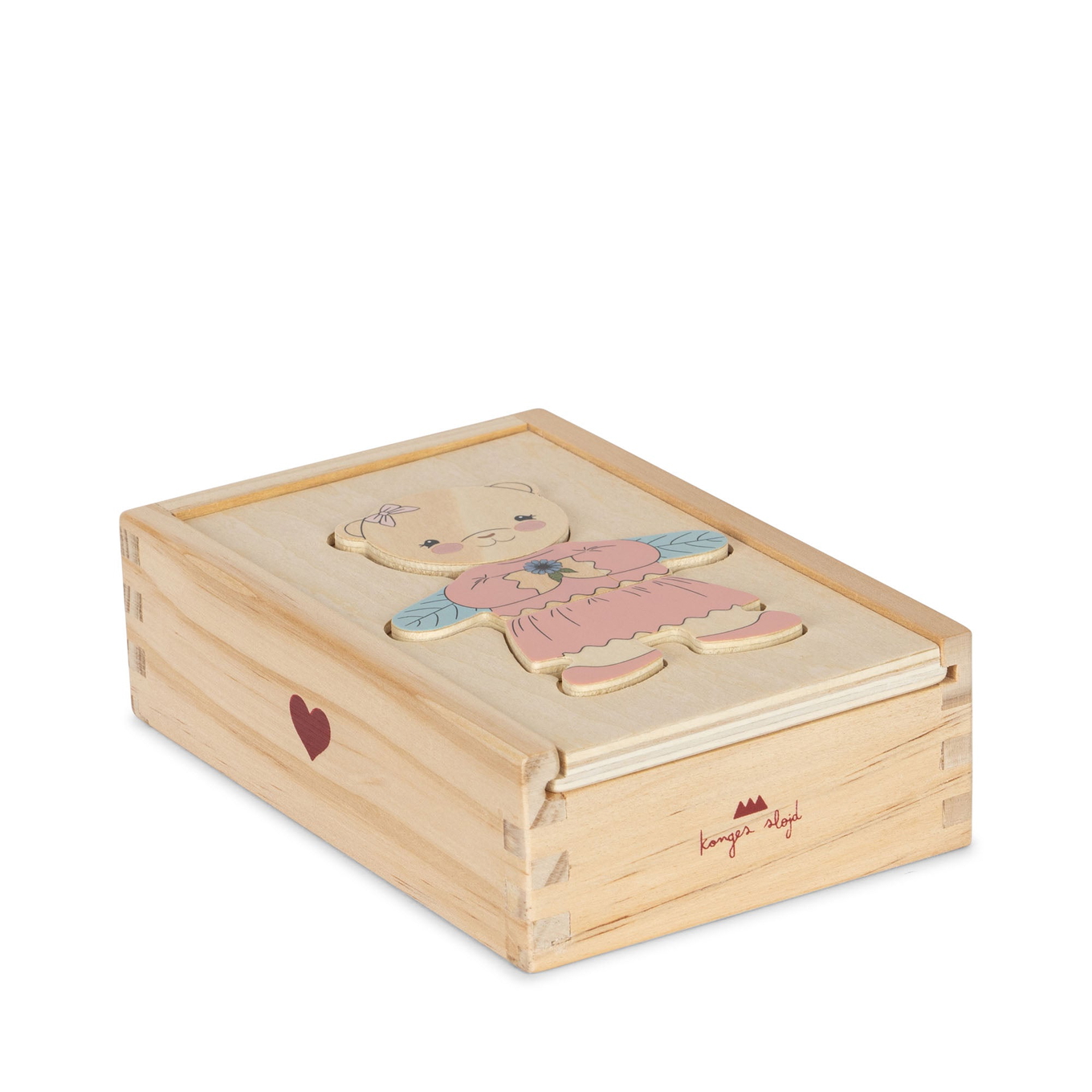 Holz-Teddy-Anziehpuzzle FSC Dusty Pink 10