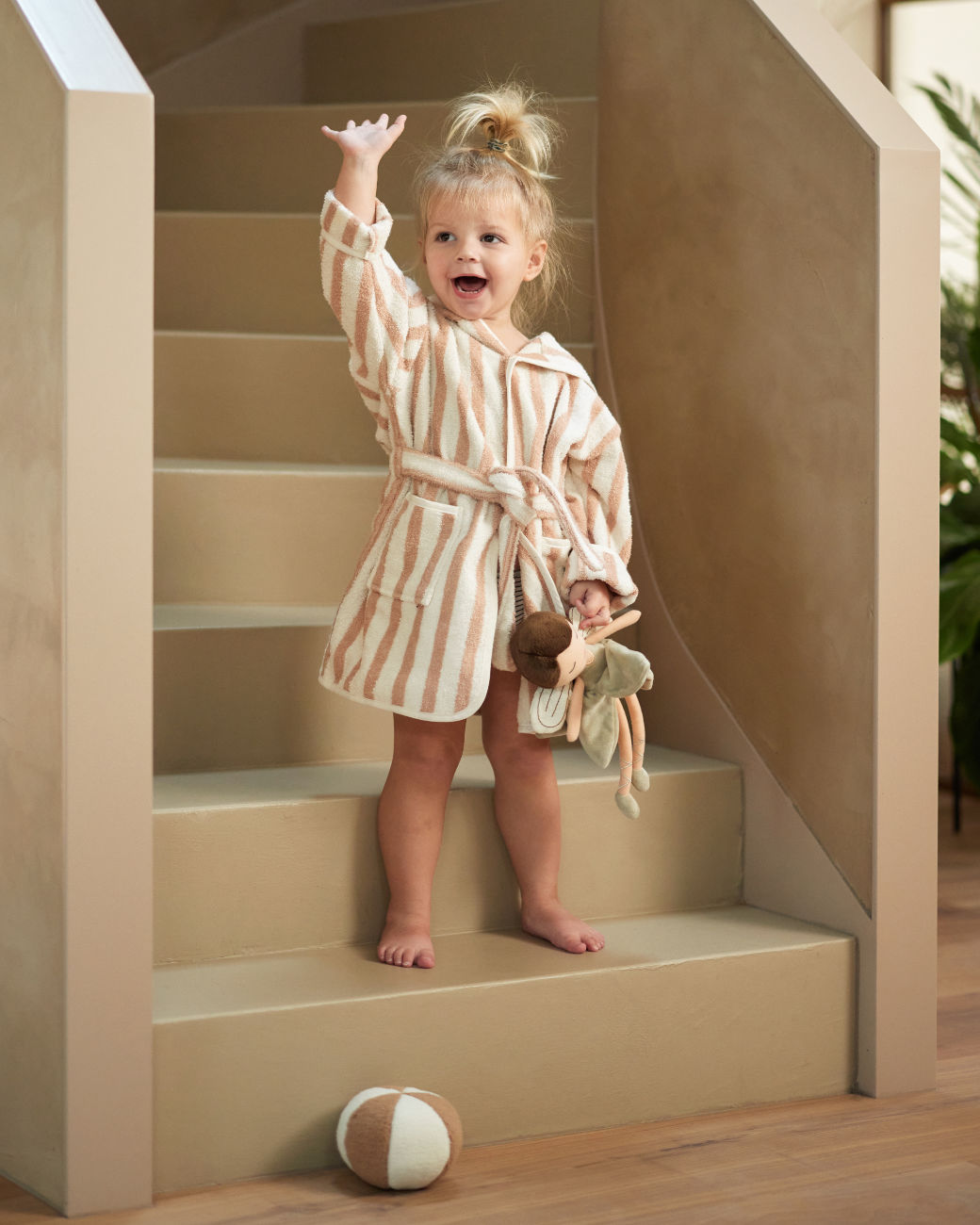 Bademantel Stripe Frottee Wild Rose, 3-4 Jahre 8