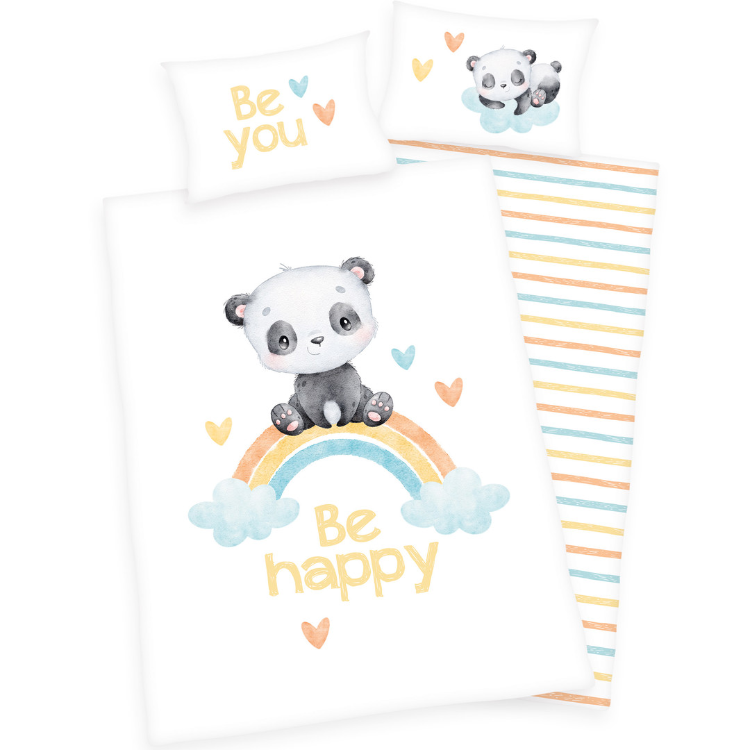 Baby Bettwäsche Regenbogen Panda 1