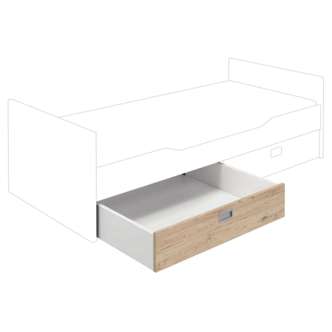 Bettschublade 1/2 Eiche für Paidi Betten 1