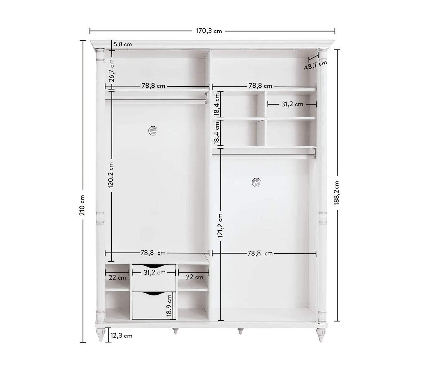 Kleiderschrank Romantic mit Schiebetür 5