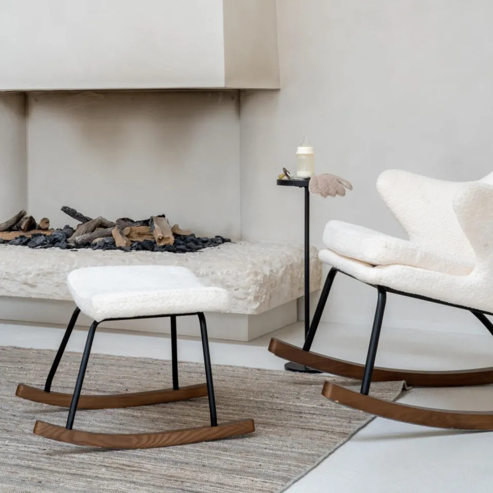 Hocker für Schaukelstuhl De Luxe Creme 2