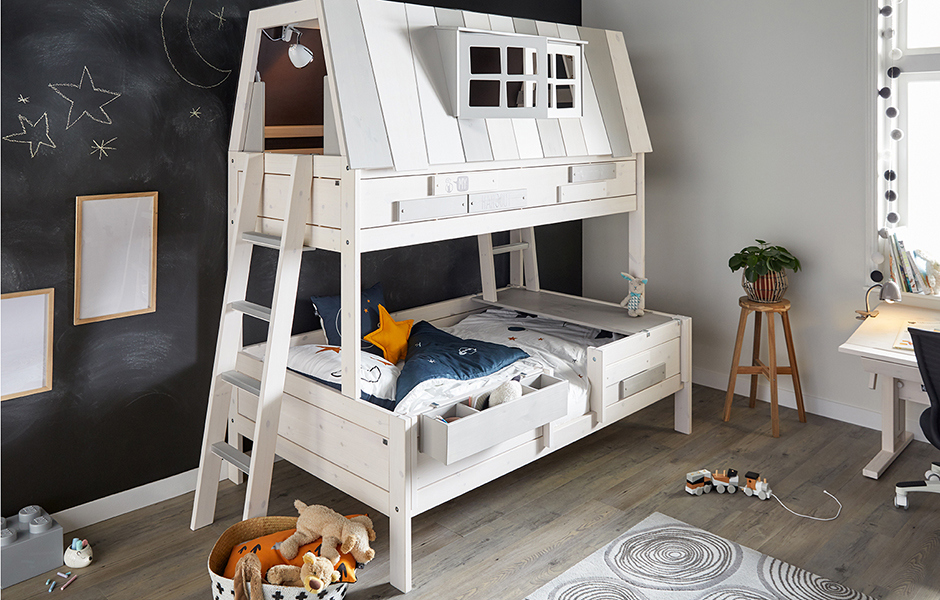 Abenteuerbett My Hangout 140 Weiss lasiert 3