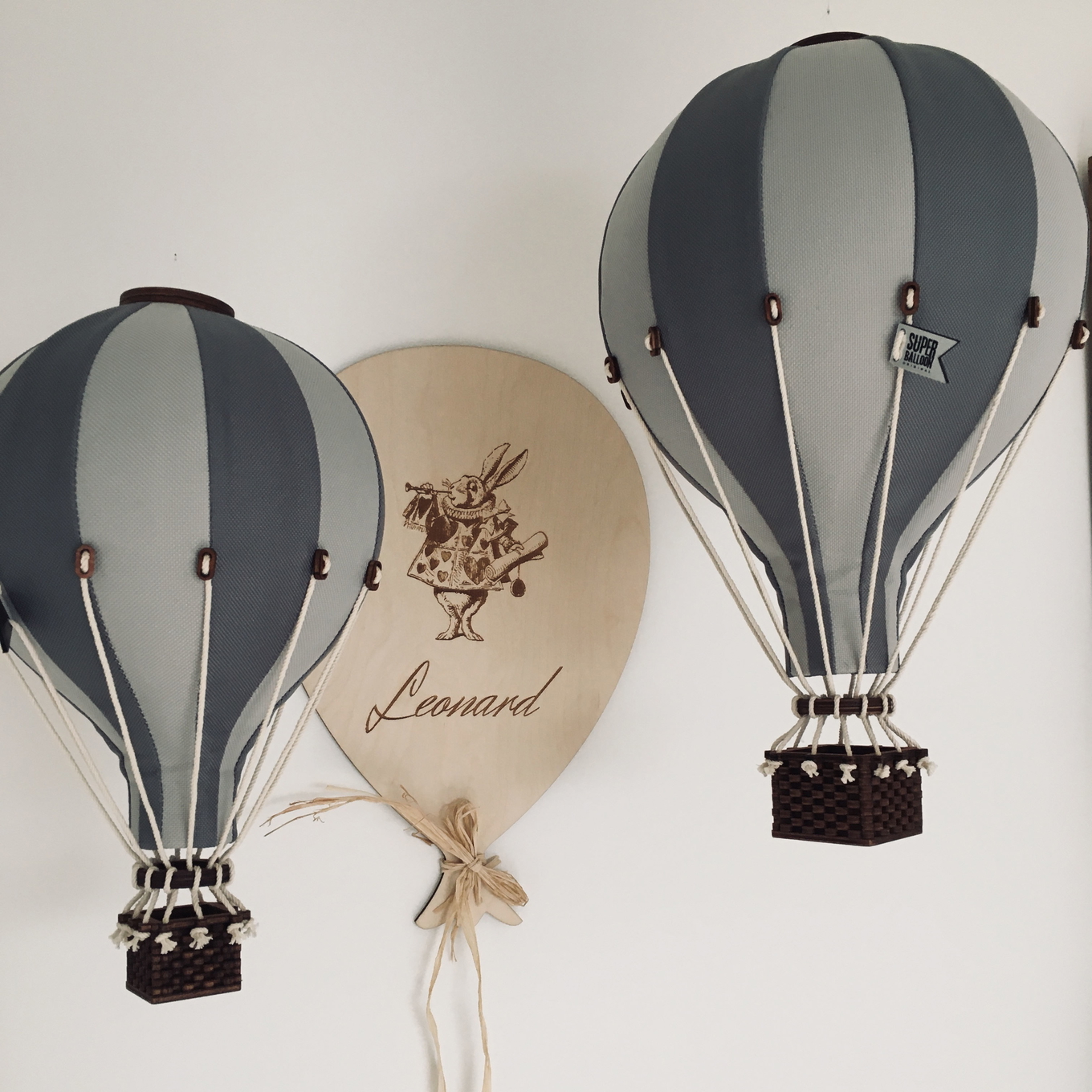 Deko Heissluftballon Weiss Dunkelgrau M 2