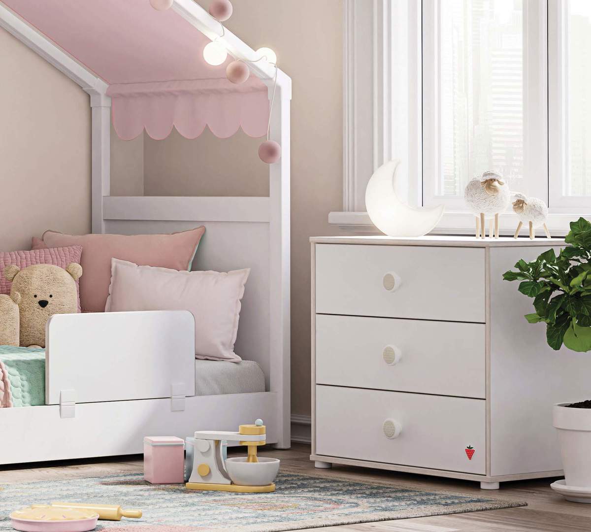 Nachttisch Montes Weiss 4