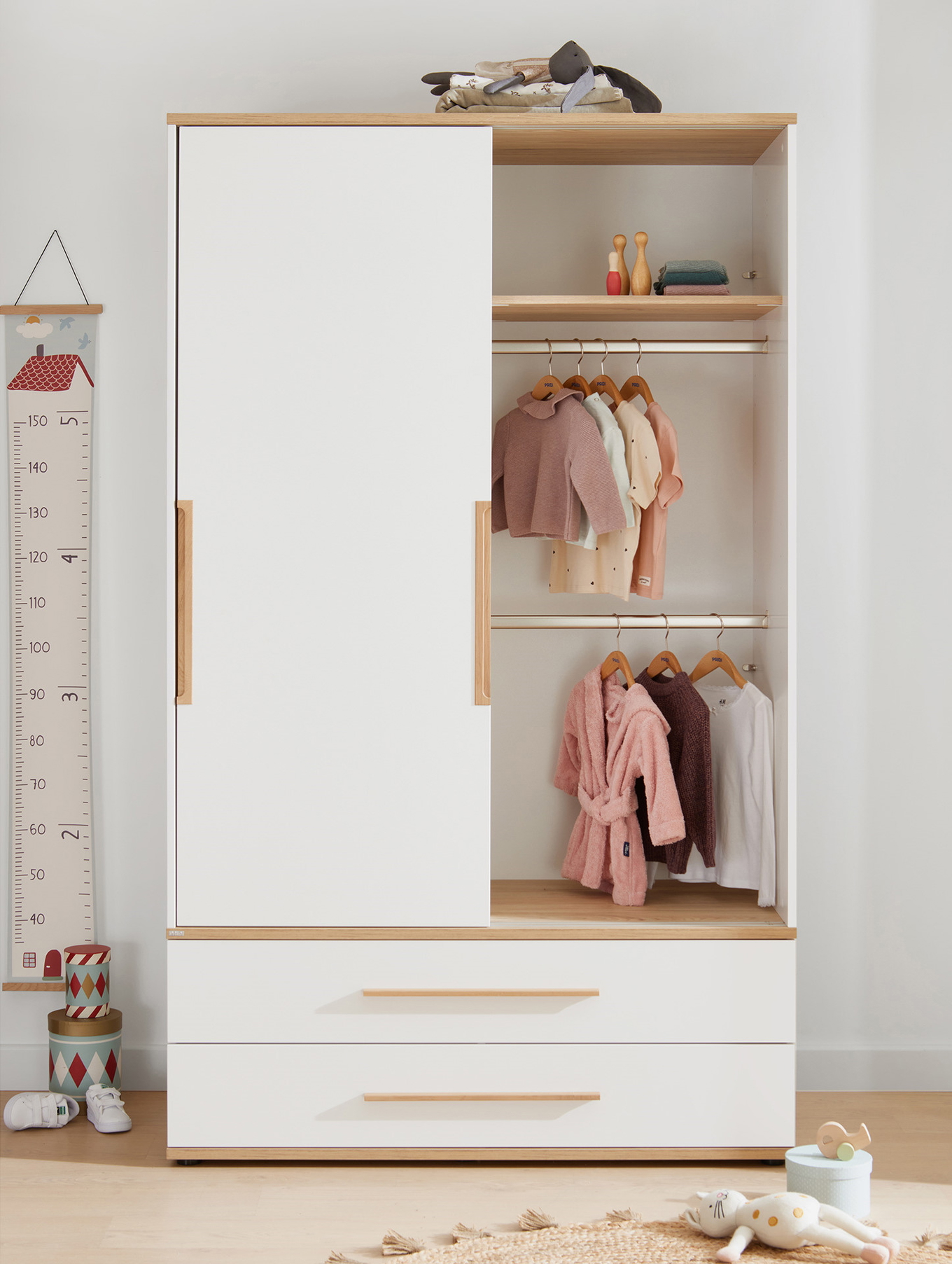 Kleiderschrank Yolanda Schmal, mit Schiebetür 5