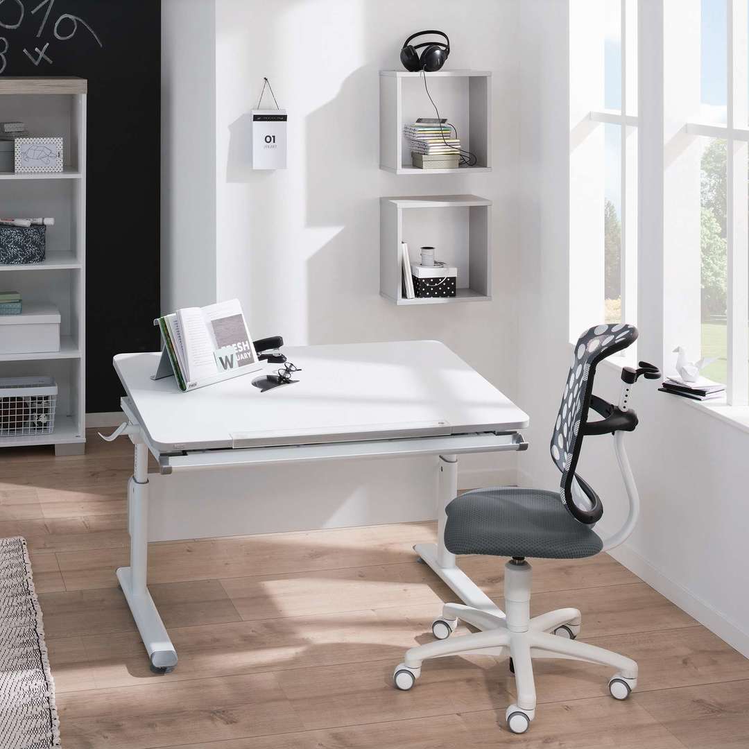 Schreibtisch Diego 105 Weiss Weiss 2