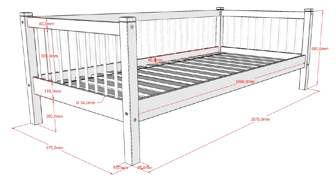 Kojenbett Forrest 3-teilig Set 7