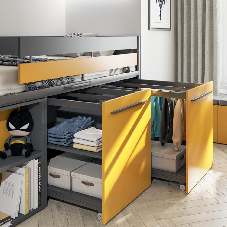 Halbhohes Bett Sky Lite Gelb 3