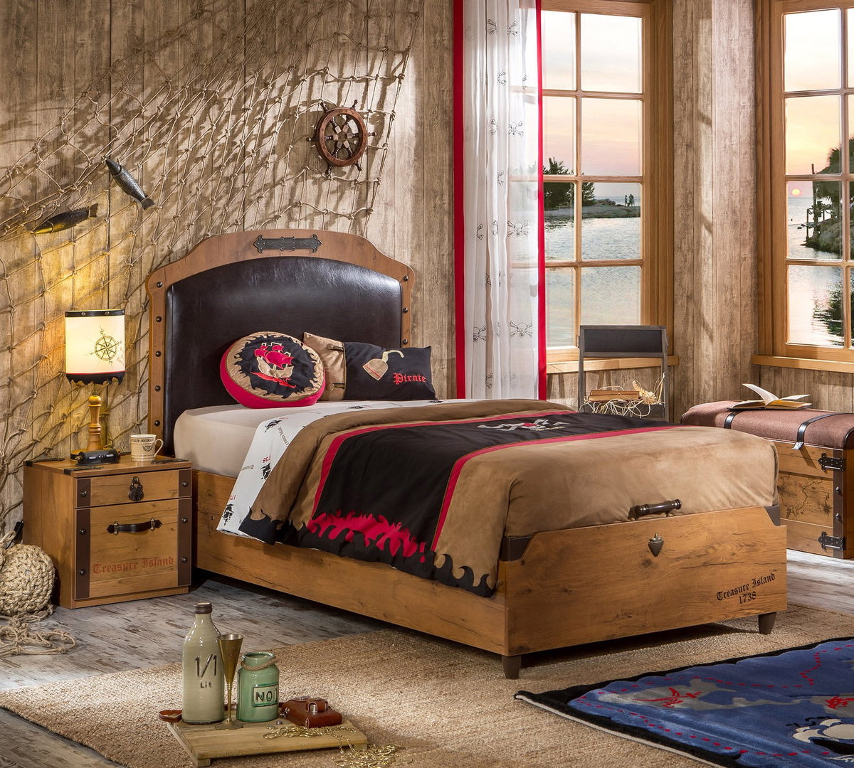 Bett Pirate mit Stauraum, 100 x 200 cm 3