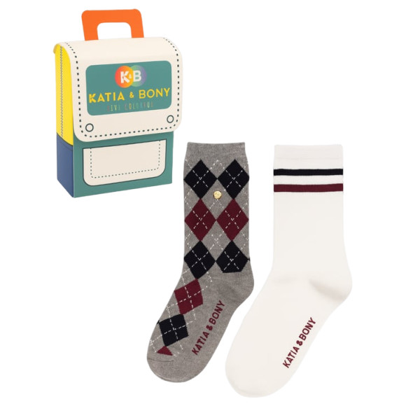 Socken Checked Boys 2er Set 9-12 Jahre