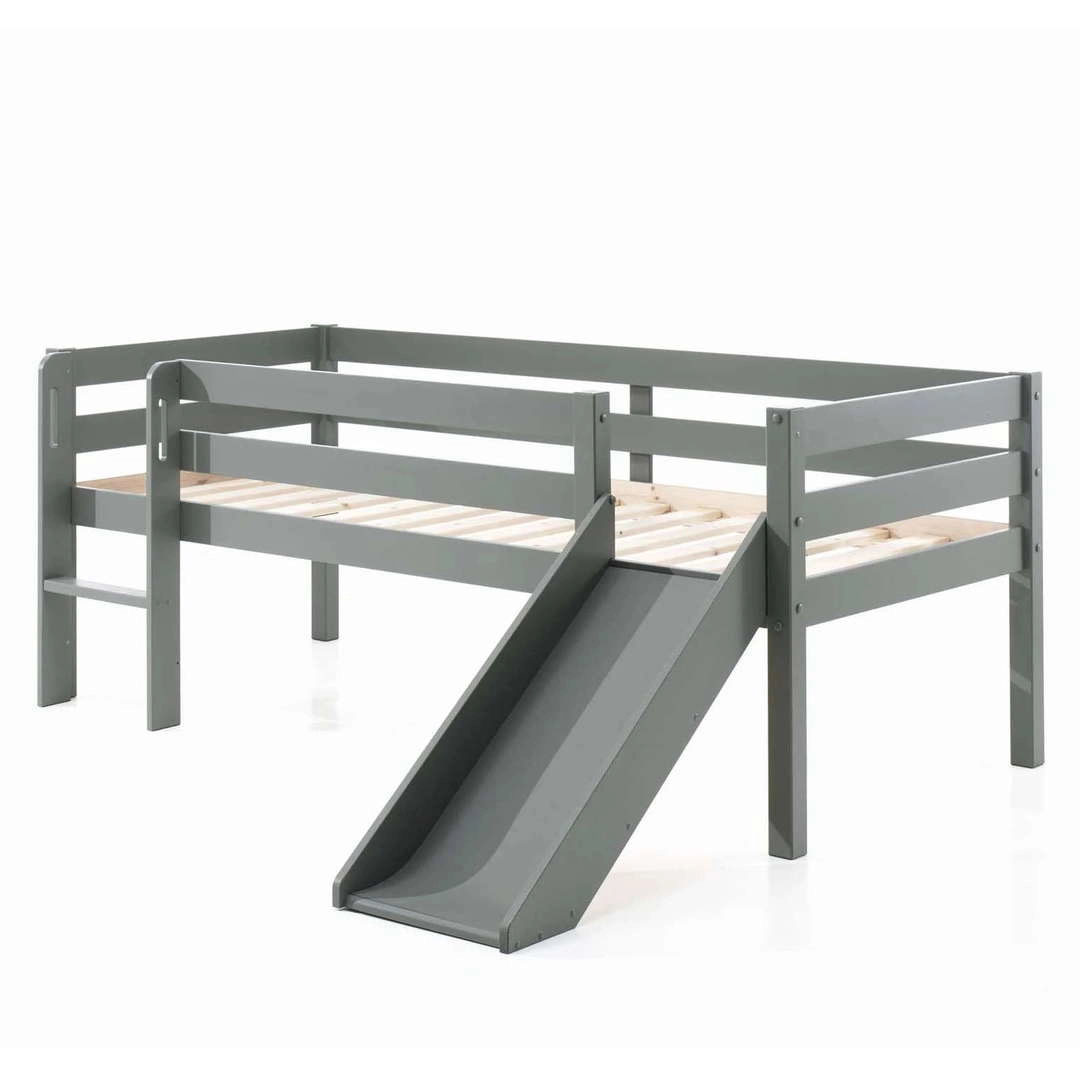 Bett Pino mit Rutsche inkl. Hängeablage & Schubladen 2er-Set Grau 5