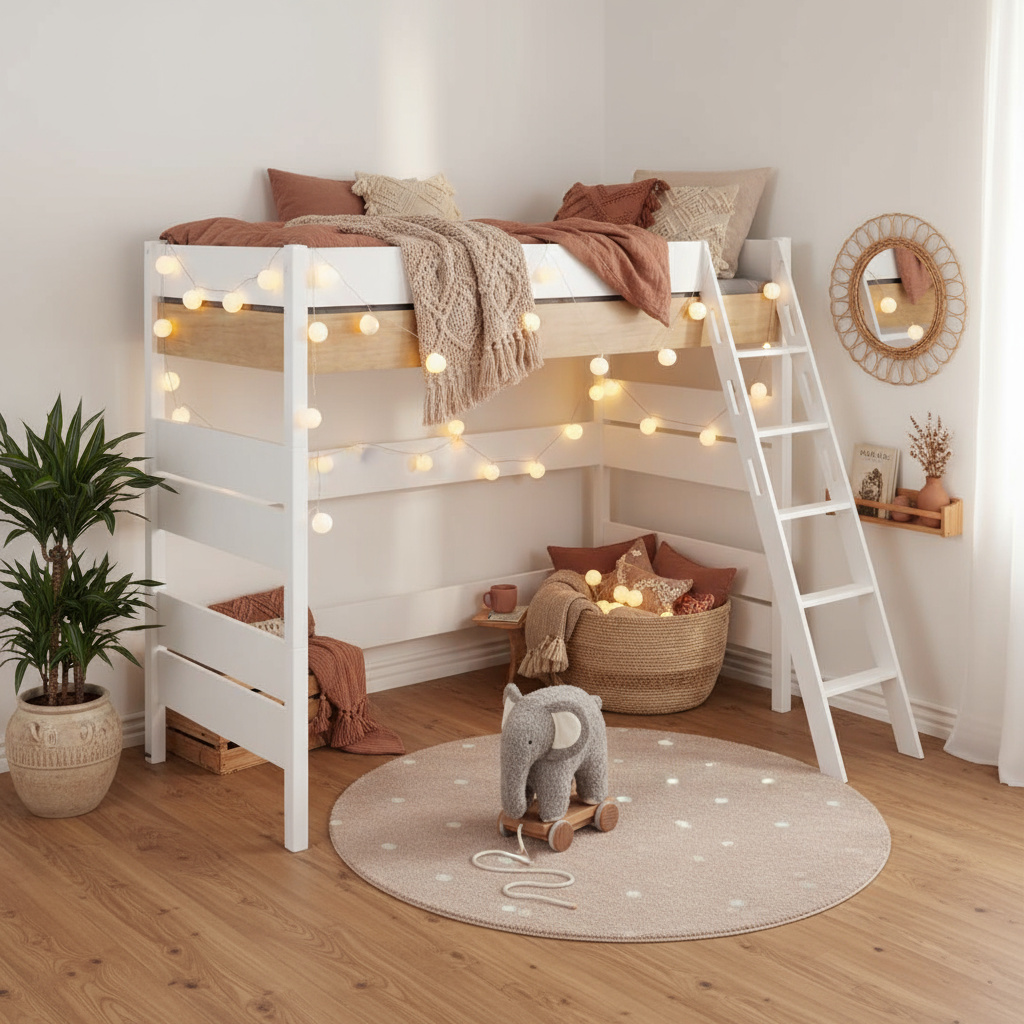 Hochbett Kira Nebraska mit Schrägleiter, 90 x 200 cm 3