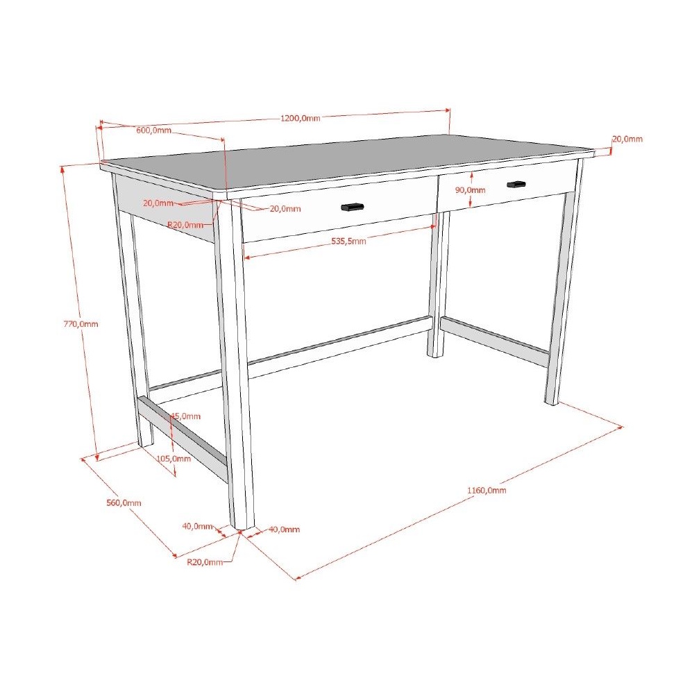 Schreibtisch Forrest Holz 3