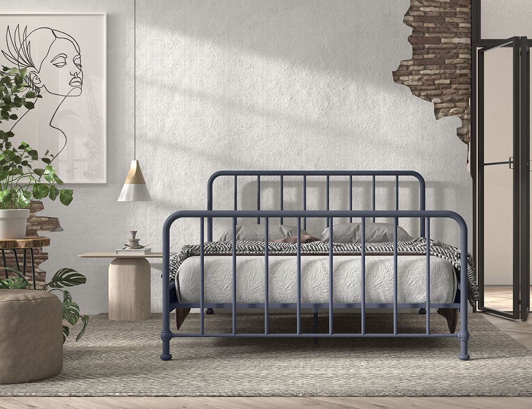 Metallbett Bronxx 160 Blau 3