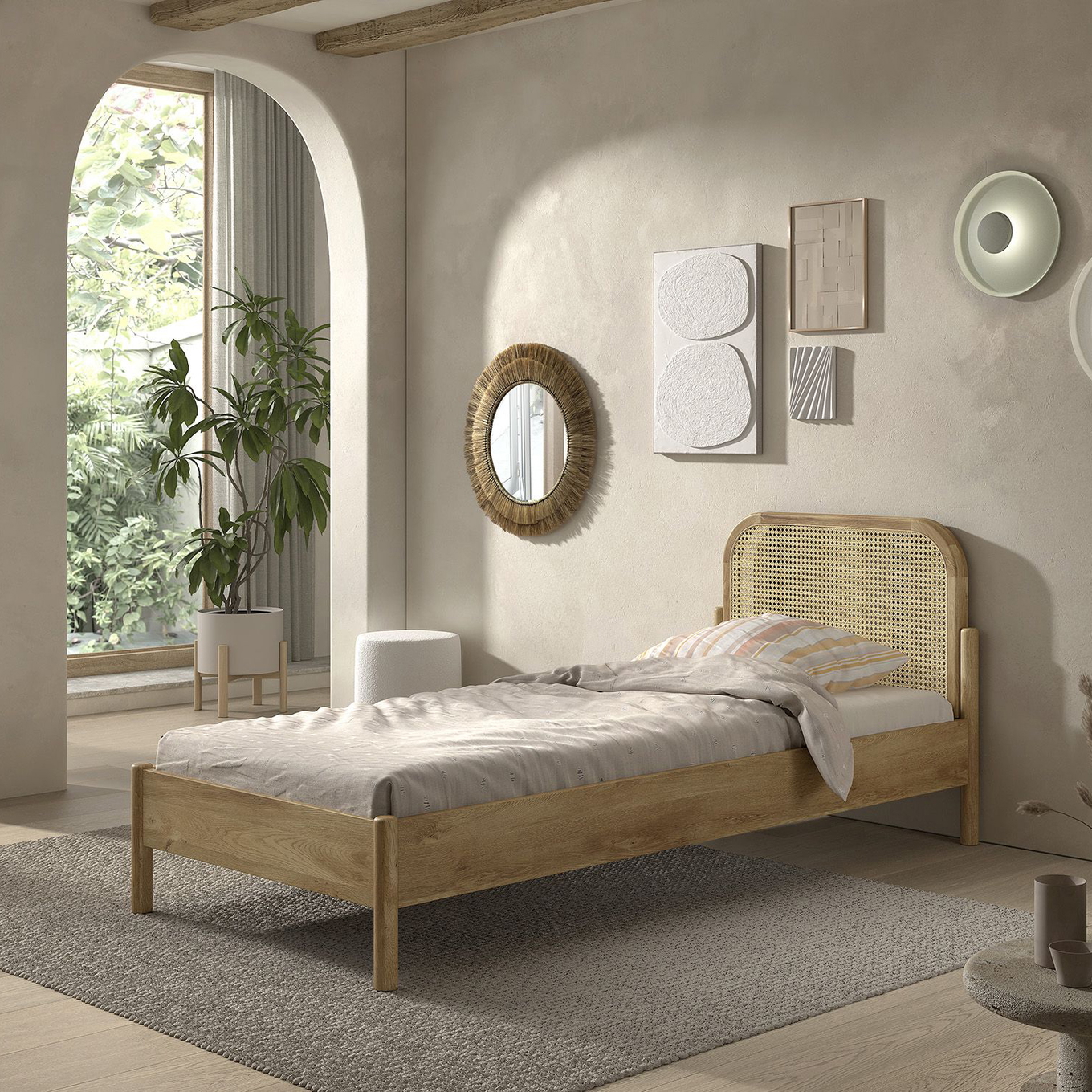 Bett Olive Rattan 90 x 200 cm #2