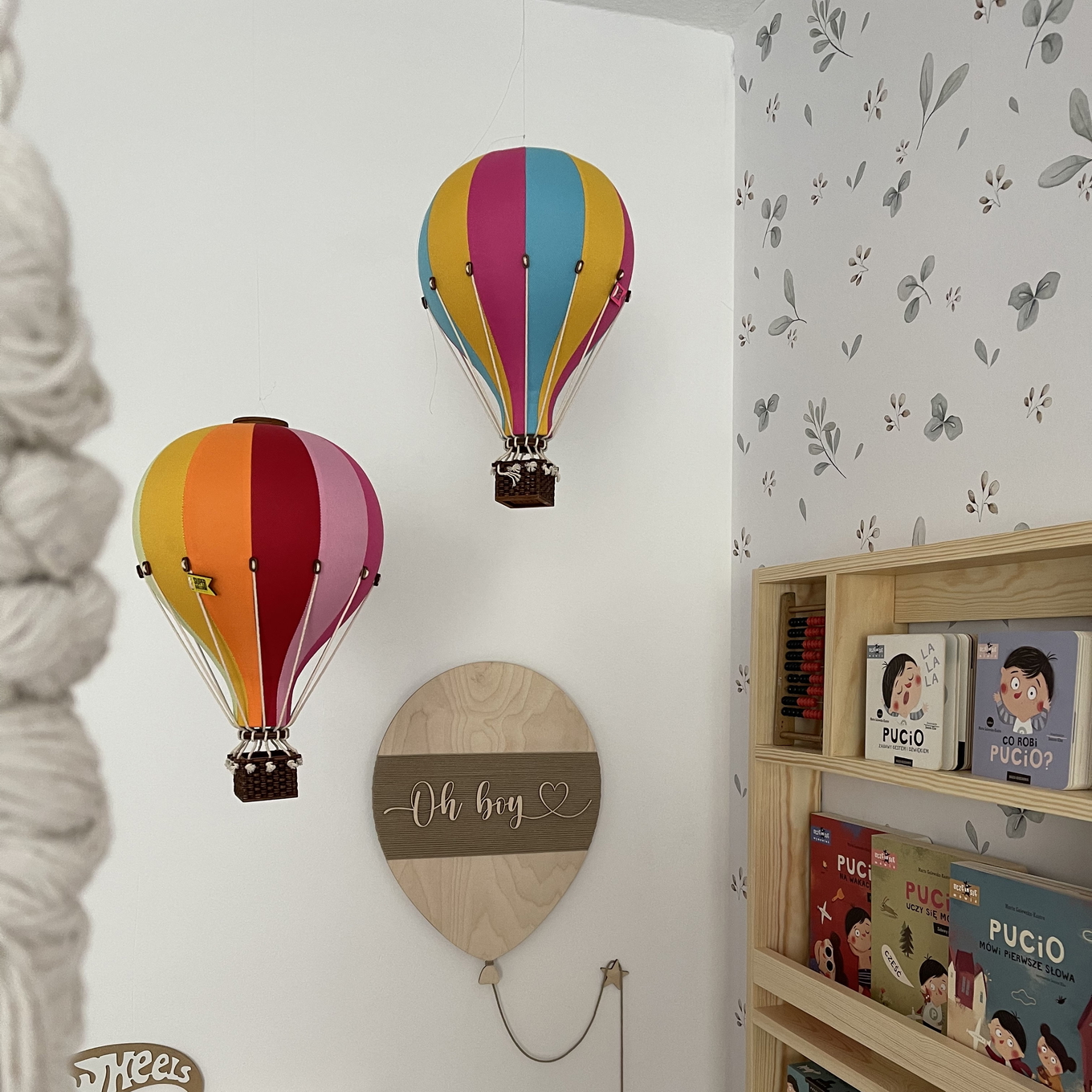 Deko Heissluftballon Pink Blau Gelb M 3