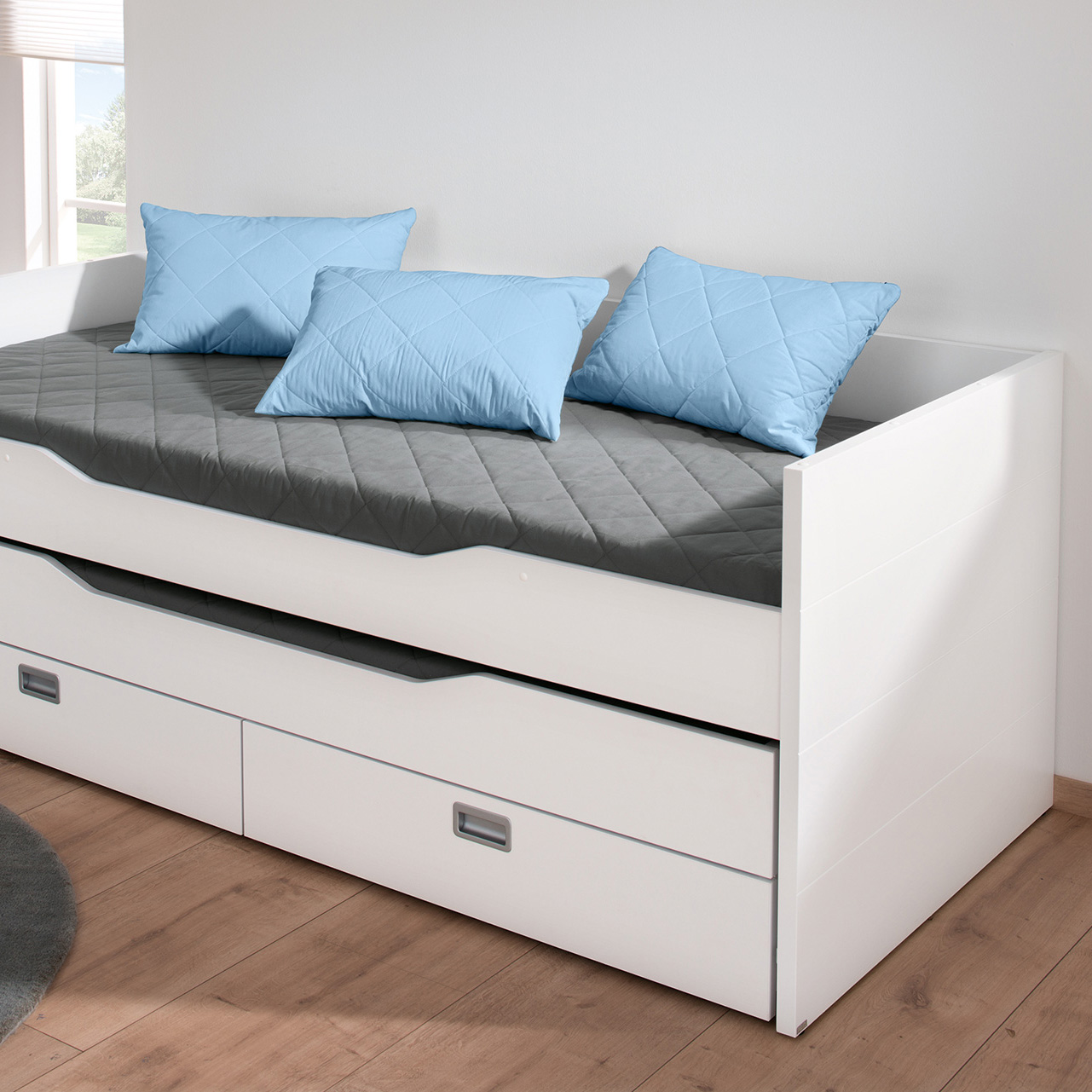 Partykissen Lang aus Baumwolle Hellblau