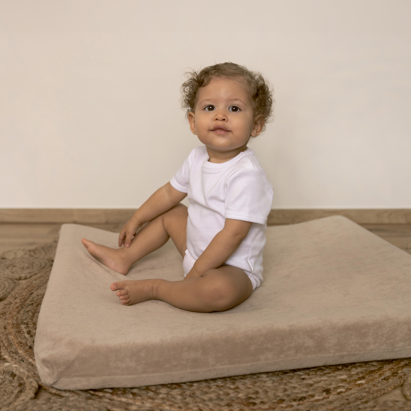 Wickelkissenbezug Stretch Uni Taupe 2