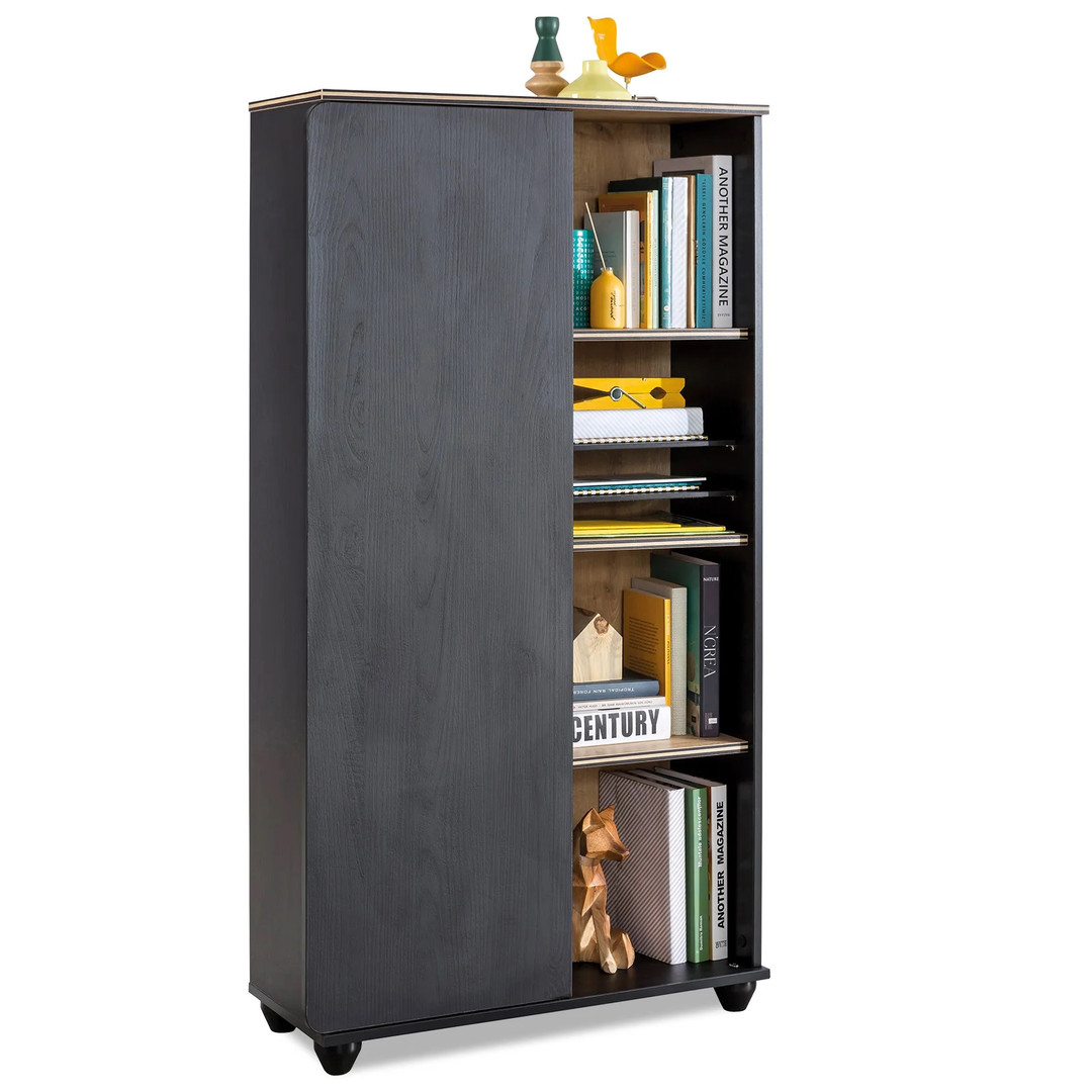 Bücherregal Black mit Türe