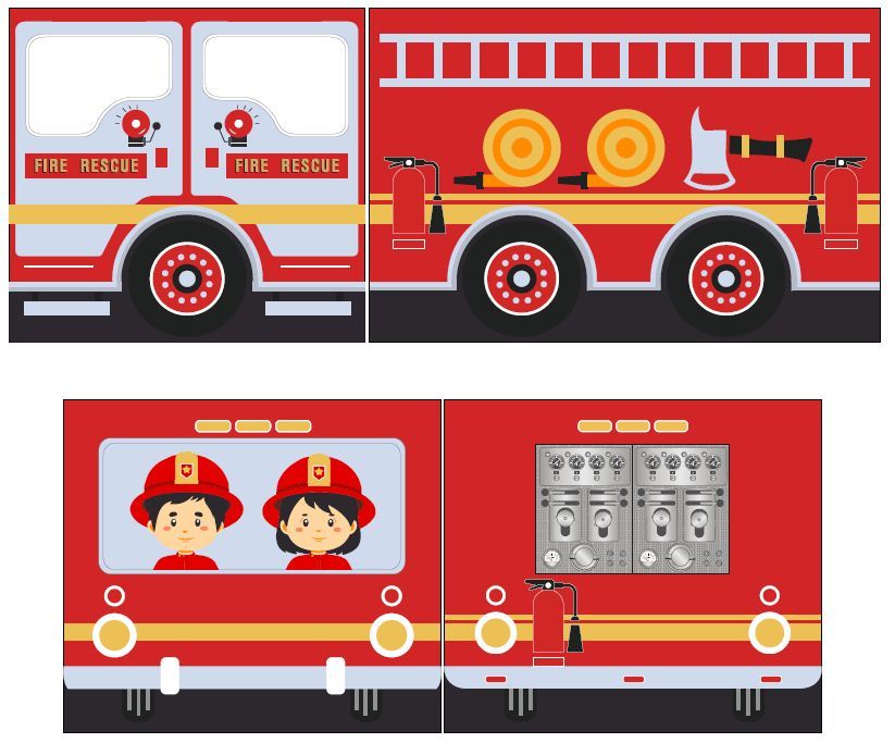 Halbhohes Bett Scott Fire Truck mit Rutsche 5