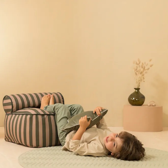 Sitzsack Majestic Green Taupe Stripes #2