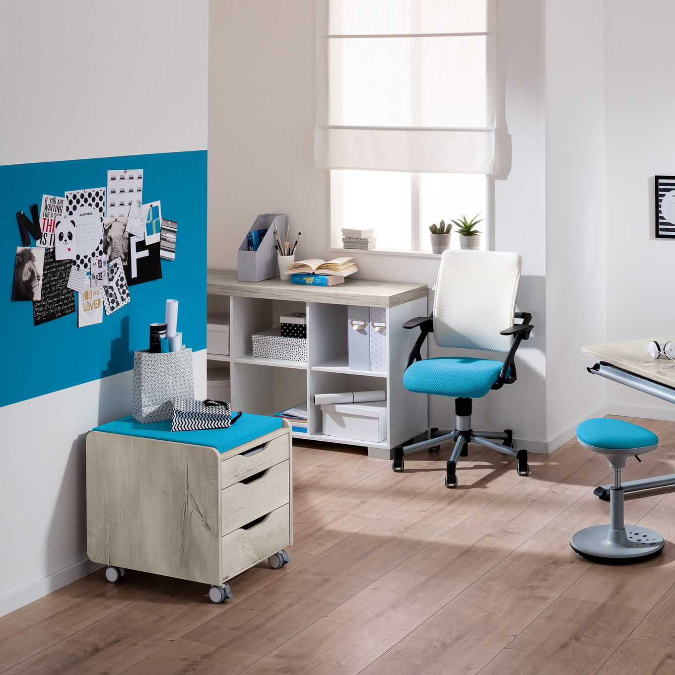 Sitzpolster mit 3D-Bezug Azurblau #2