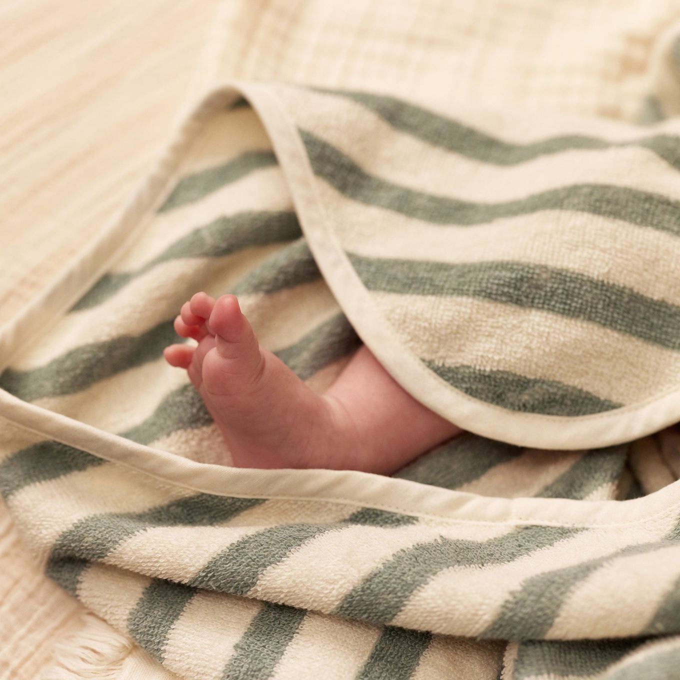 Kapuzenhandtuch Stripe Sea Green #2