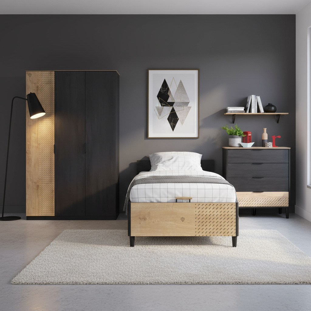 Bett Black ohne Kopfteil mit Stauraum, 100 x 200 cm 4