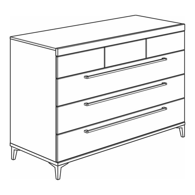 Kommode Remo Breit Weiss, Holz 12