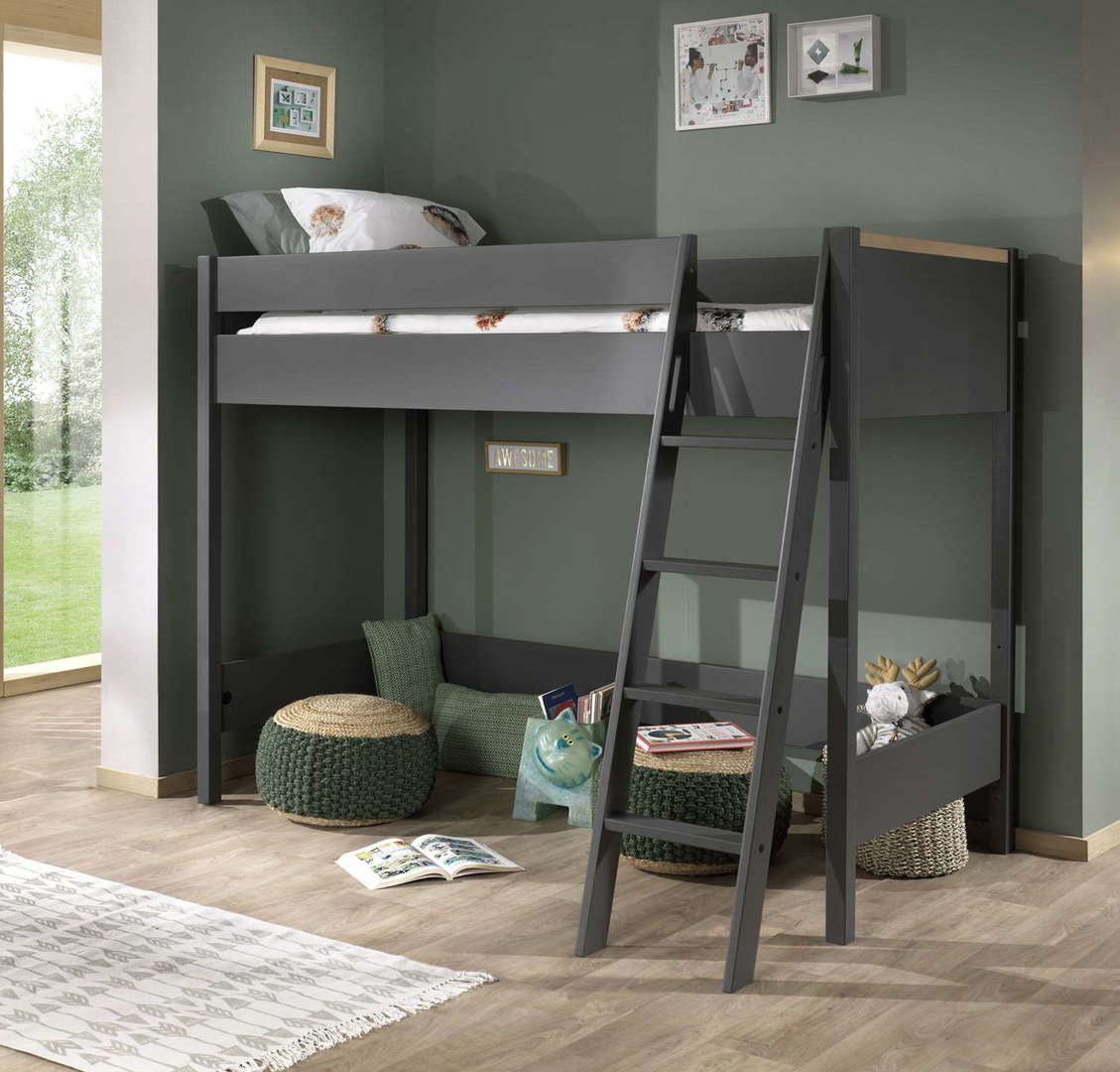 Halbhohes Bett London Anthrazit 3