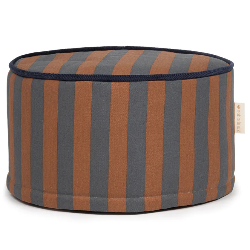Hocker Majestic Blue Brown Stripes 1