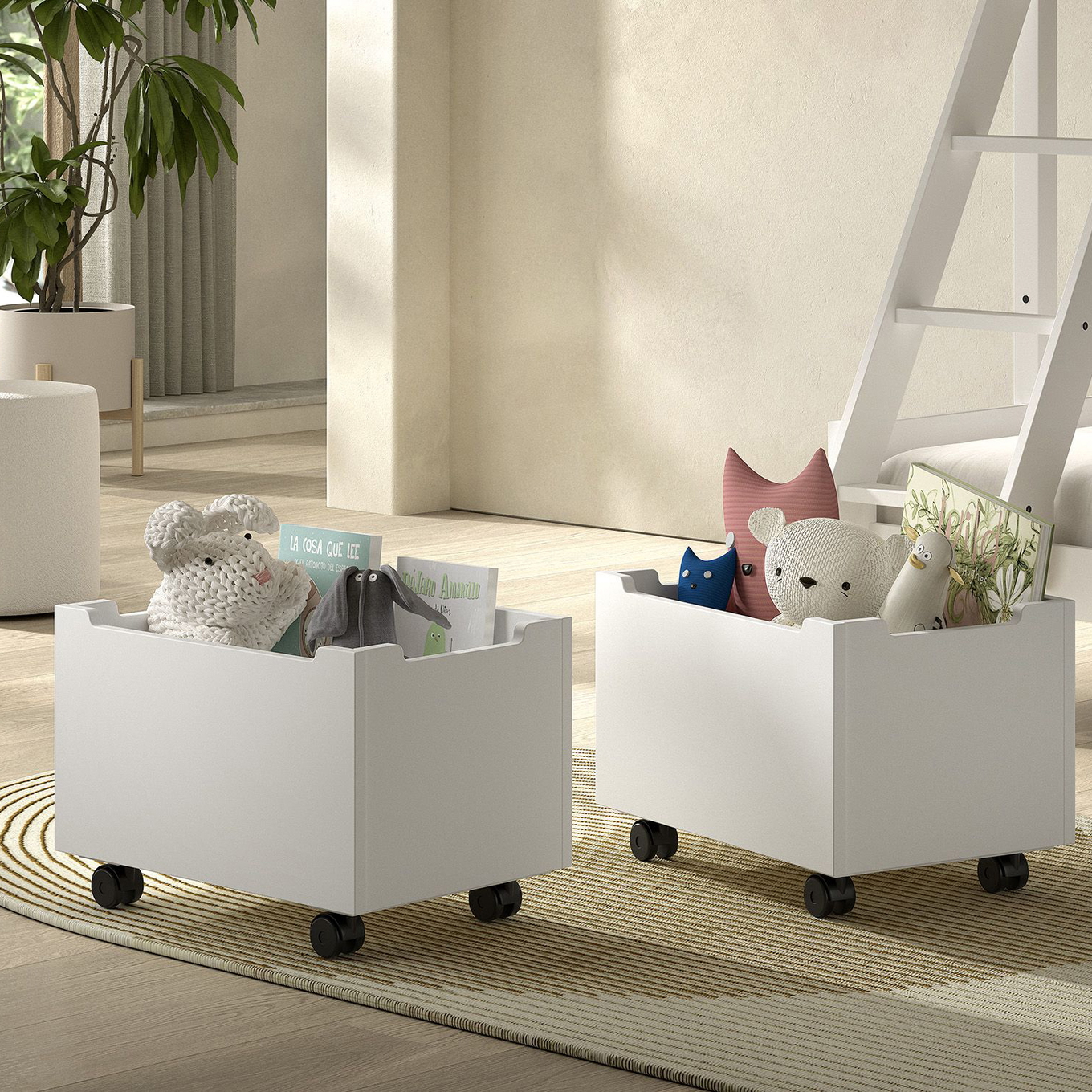 Halbhohes Bett Forrest mit Leiter 3-teilig Set 4