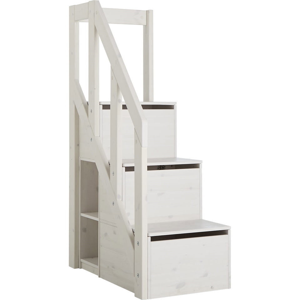 Treppe Lifetime für Mittelhohes Bett 152cm Weiss lasiert 1