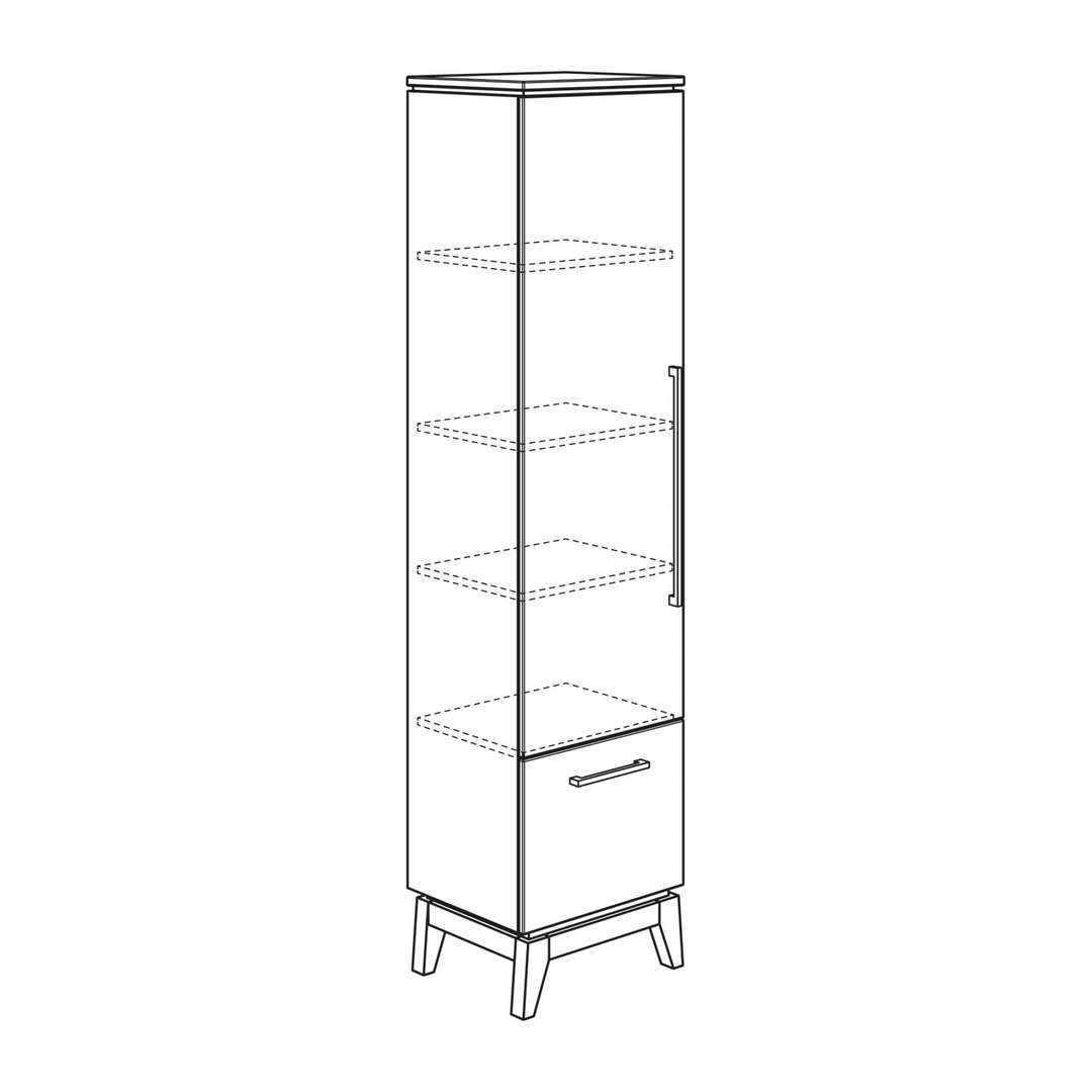 Hochregal Sten mit Tür links 9