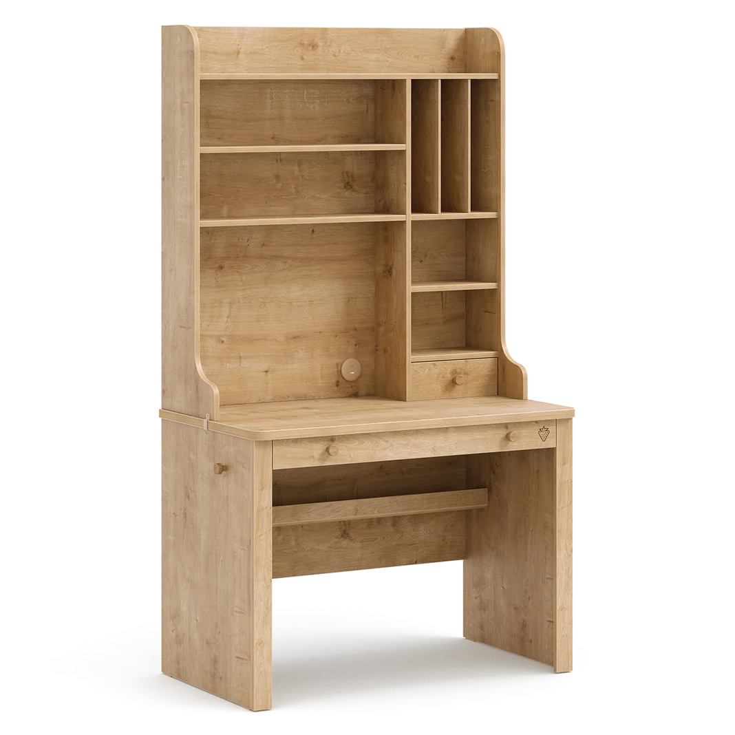 Schreibtisch Mocha Hoch mit Aufsatz