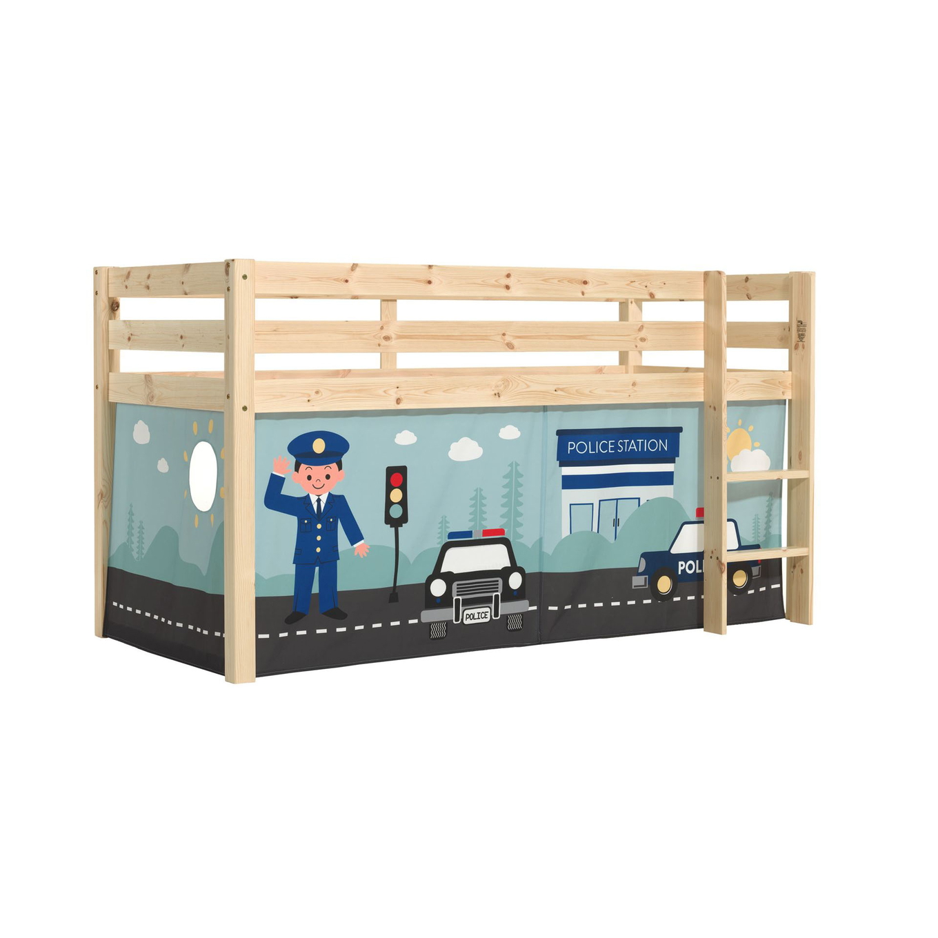 Halbhohes Bett Police Holz 1