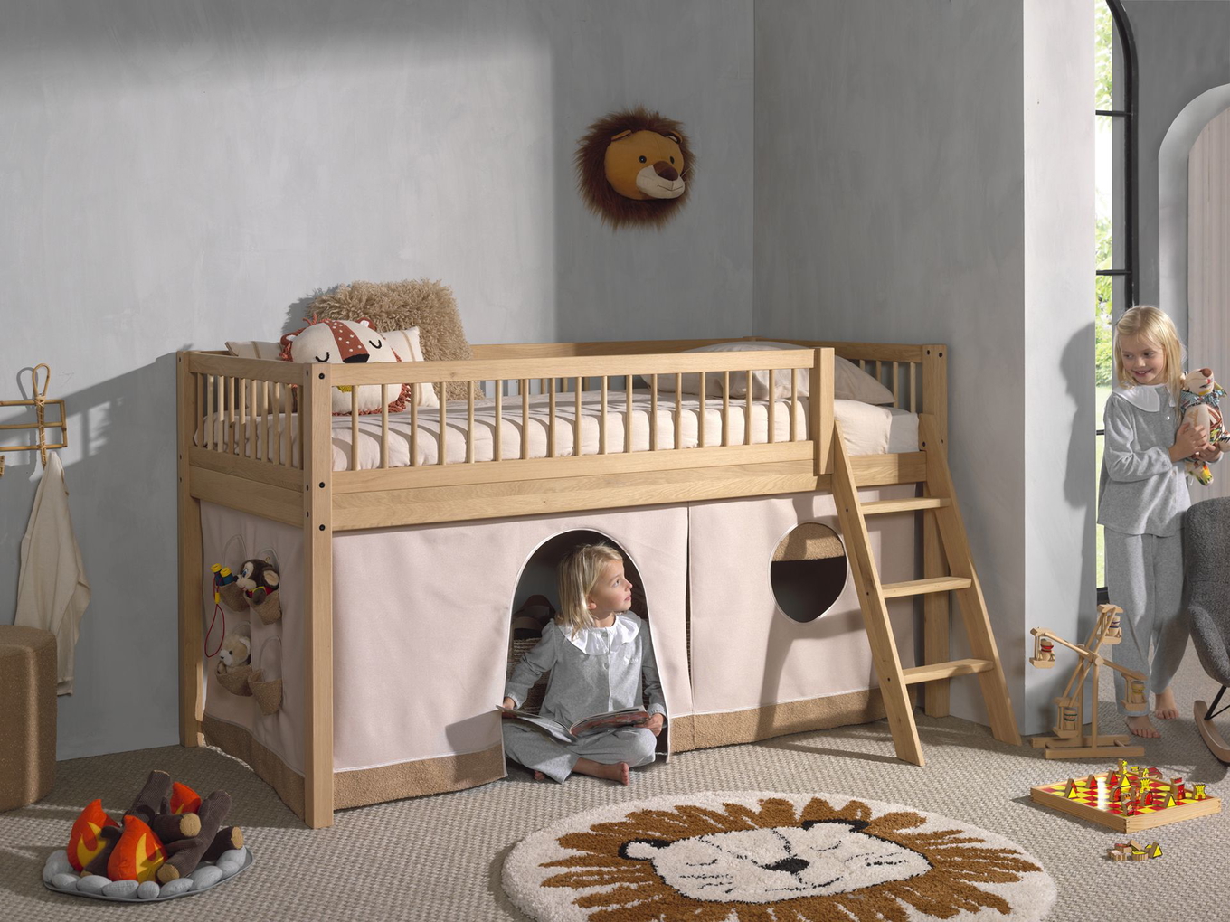 Hochbett Forrest inkl. Spielvorhang Holz 6