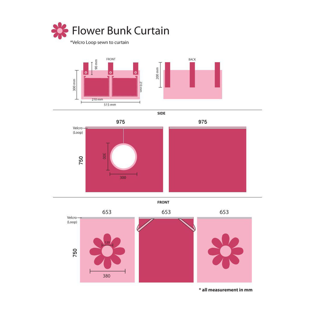 Spielvorhang Pink Flower 1