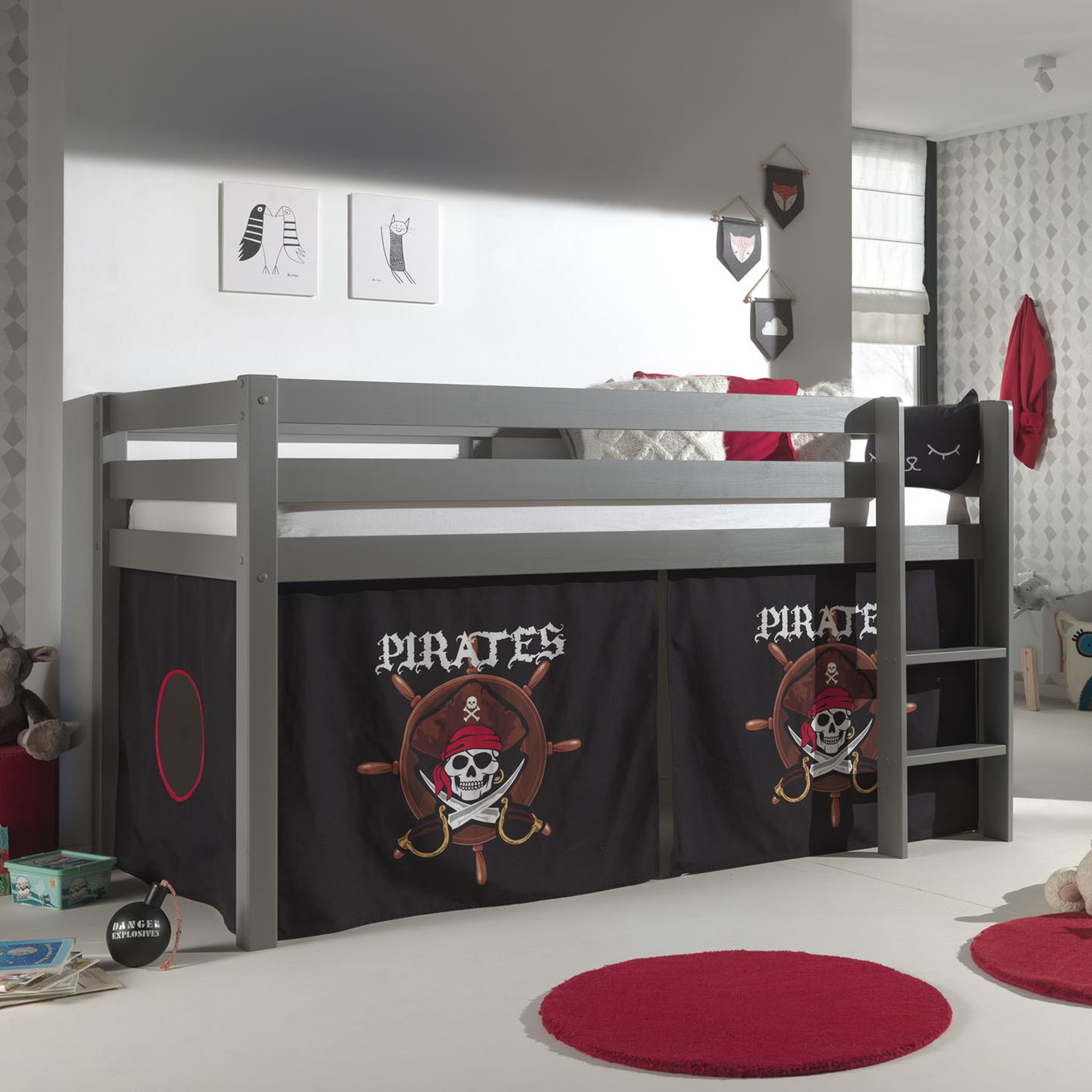 Halbhohes Bett Pirates Grau 2