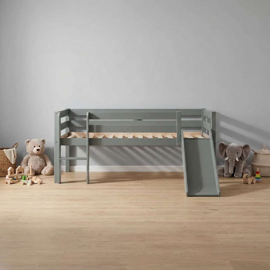 Bett Pino mit Rutsche Grau, Standard 3