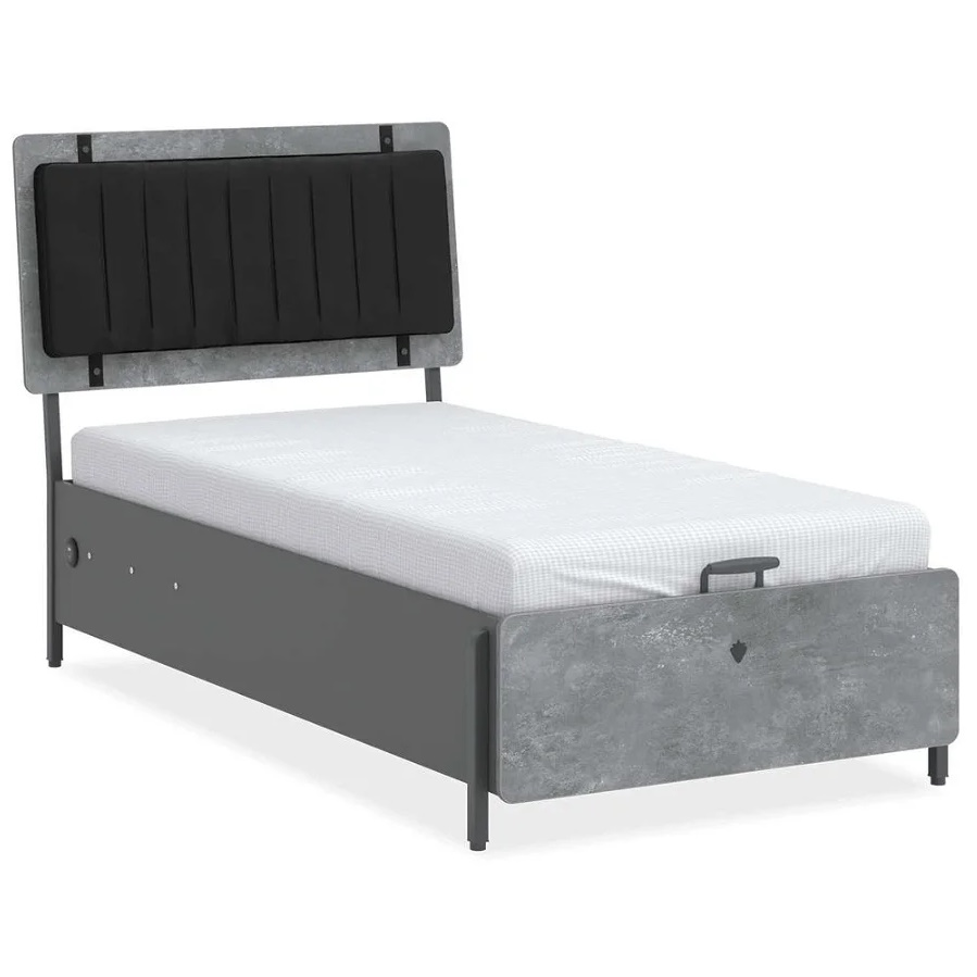 Bett Space Gray  mit Stauraum, 100 x 200 cm 1