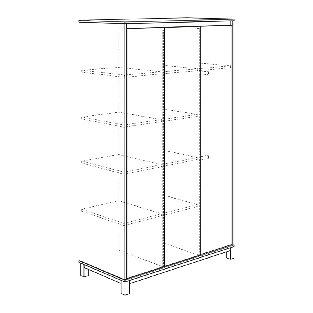 Kleiderschrank Olli 3-türig Blau 2