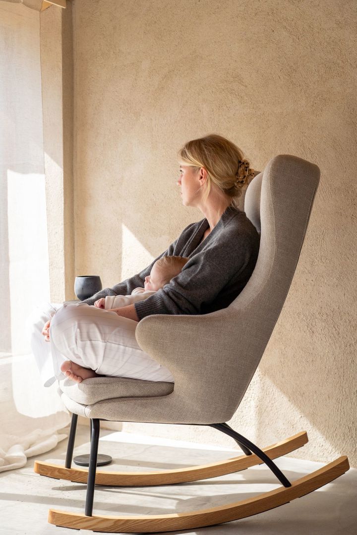 Schaukelstuhl für Mütter De Luxe Sand Grey 3