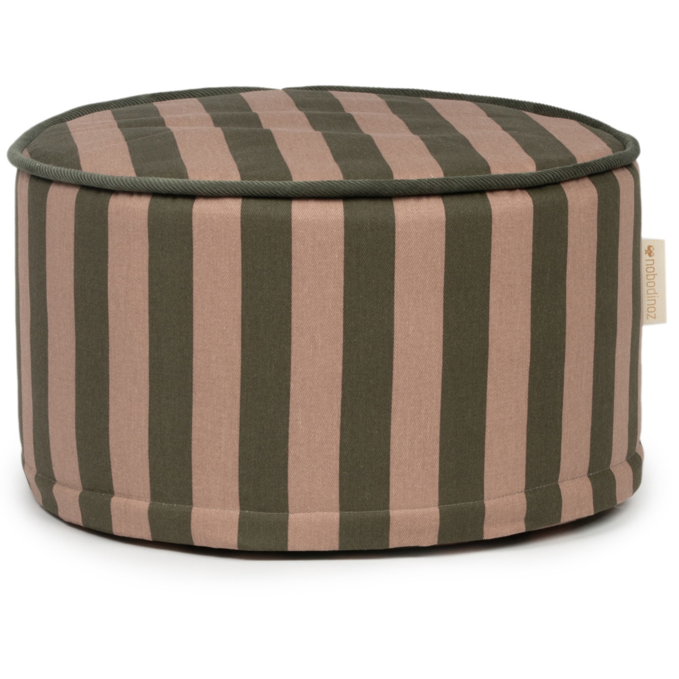 Hocker Majestic Green Taupe Stripes
