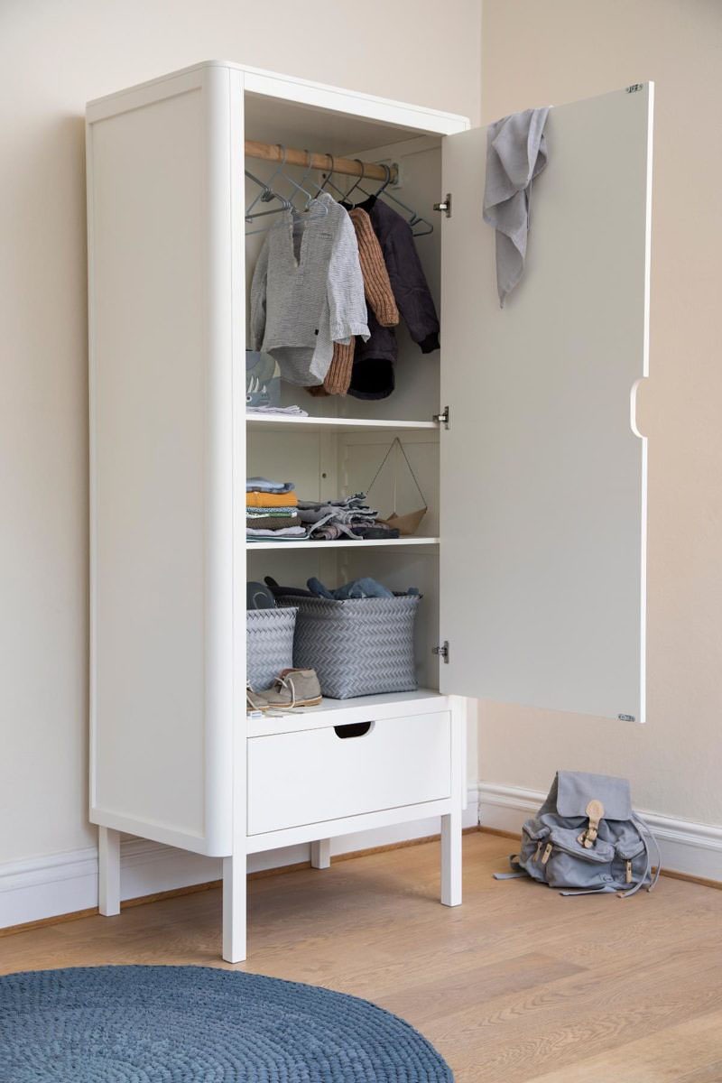 Kleiderschrank Weiss 1-türig 4