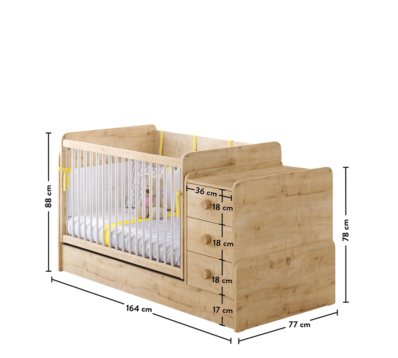 Babybett Mocha Umbaubar Klein 9