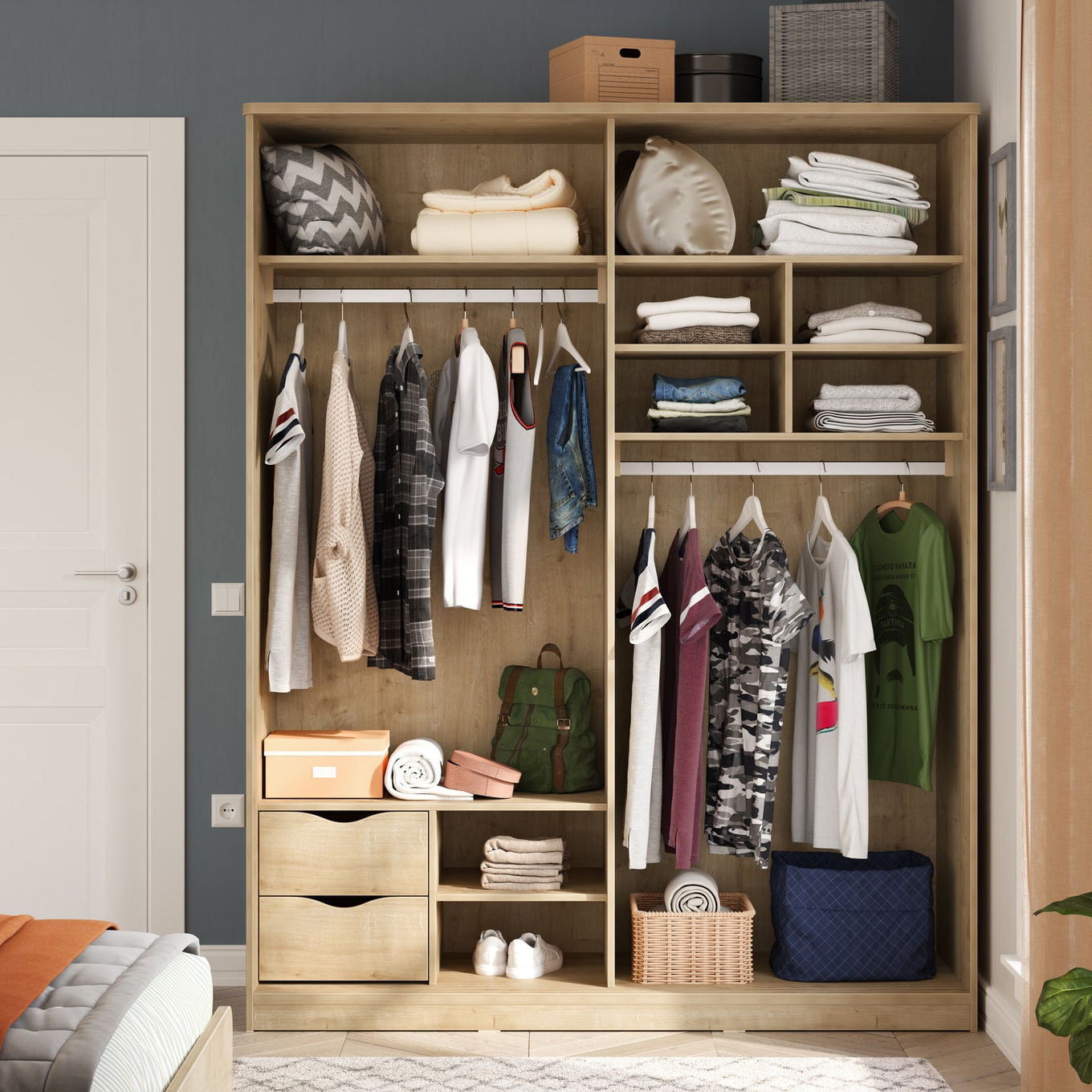 Kleiderschrank Mocha mit Schiebetür 3