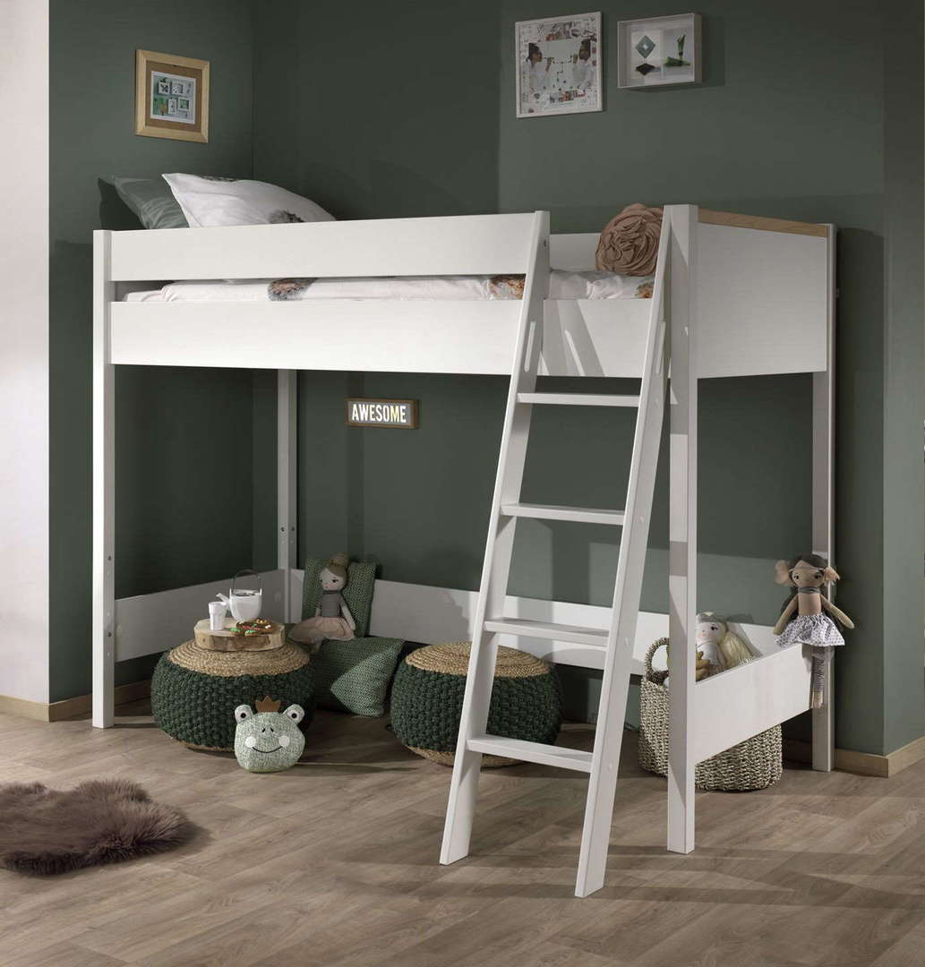 Halbhohes Bett London Weiss 3