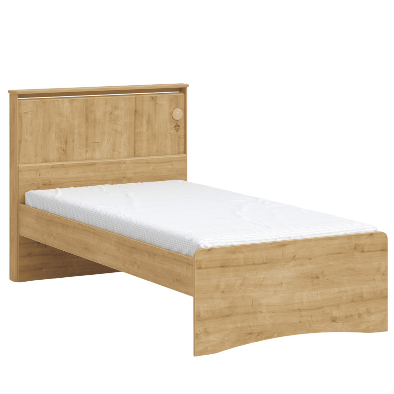 Bett Mocha mit Kopfteil ohne Ablage, Standard, 100 x 200 cm